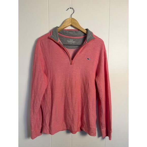 Vineyard Vines Other - Vineyard Vines 1/4 Zip Pullover Small Pink Pima Cotton Long Sleeve Preppy